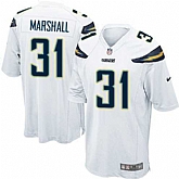 Nike Men & Women & Youth Chargers #31 Marshall White Team Color Game Jersey,baseball caps,new era cap wholesale,wholesale hats